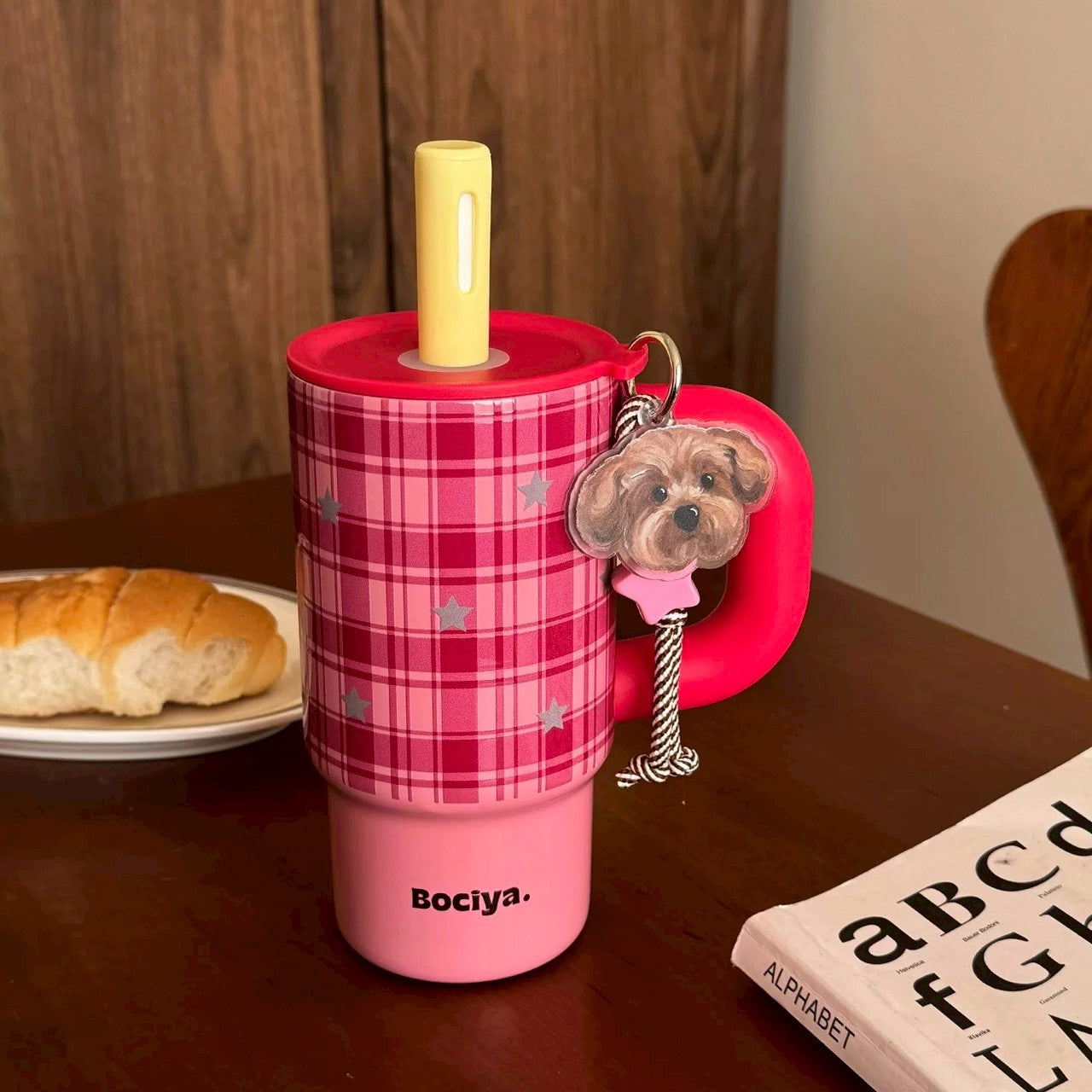 Aesthetic Insulated Tumbler with Straw & Handle