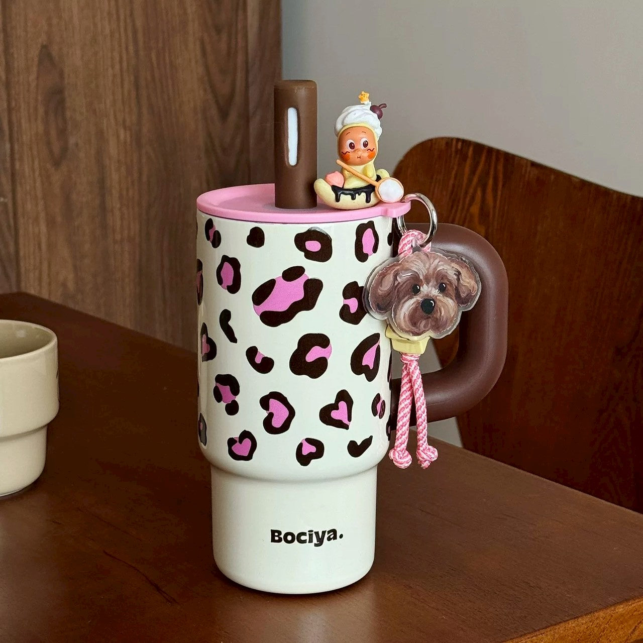 Aesthetic Insulated Tumbler with Straw & Handle