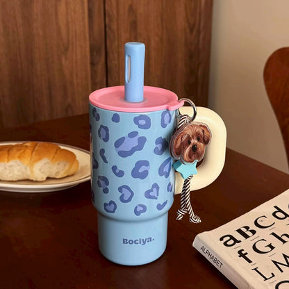 Aesthetic Insulated Tumbler with Straw & Handle