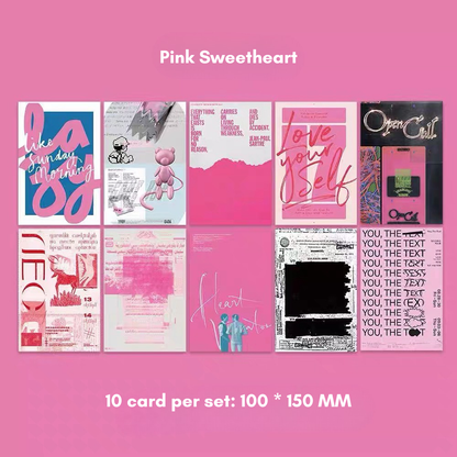 Pink Aesthetic Designed Wall Card Set (10pcs)