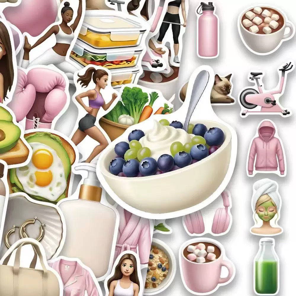 Aesthetic Girl Lifestyle Sticker Pack (50pcs)