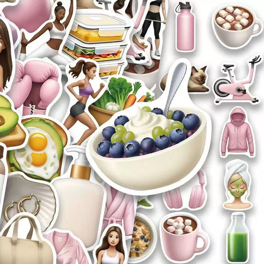 Aesthetic Girl Lifestyle Sticker Pack (50pcs)