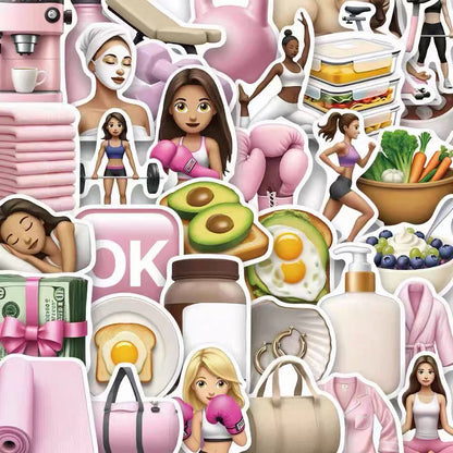 Aesthetic Girl Lifestyle Sticker Pack (50pcs)