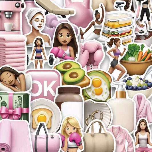 Aesthetic Girl Lifestyle Sticker Pack (50pcs)