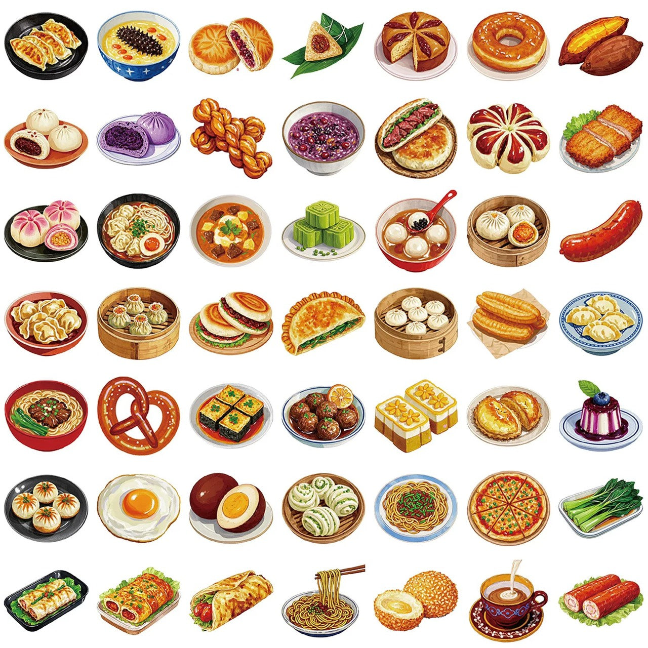 Aesthetic Asian Food Sticker Pack (50pcs)