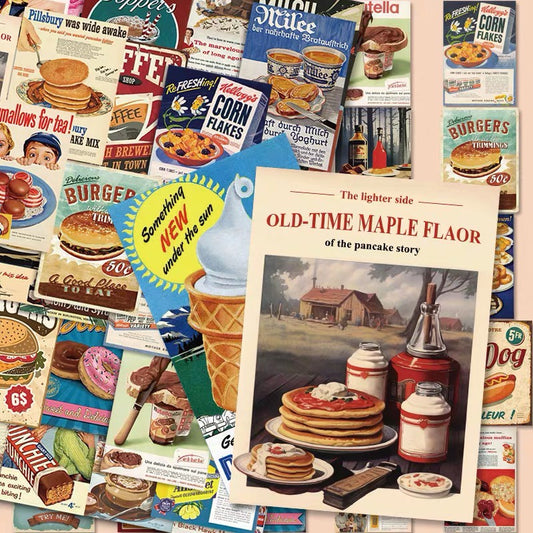 Vintage American Food Sticker Pack (50pcs)