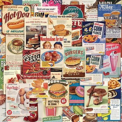 Vintage American Food Sticker Pack (50pcs)
