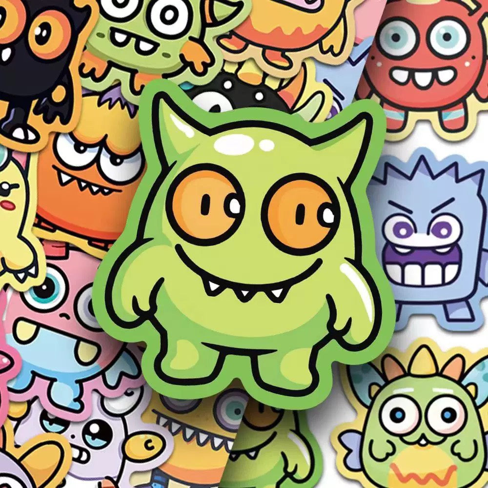 Cartoon Monster Sticker Pack (50pcs)