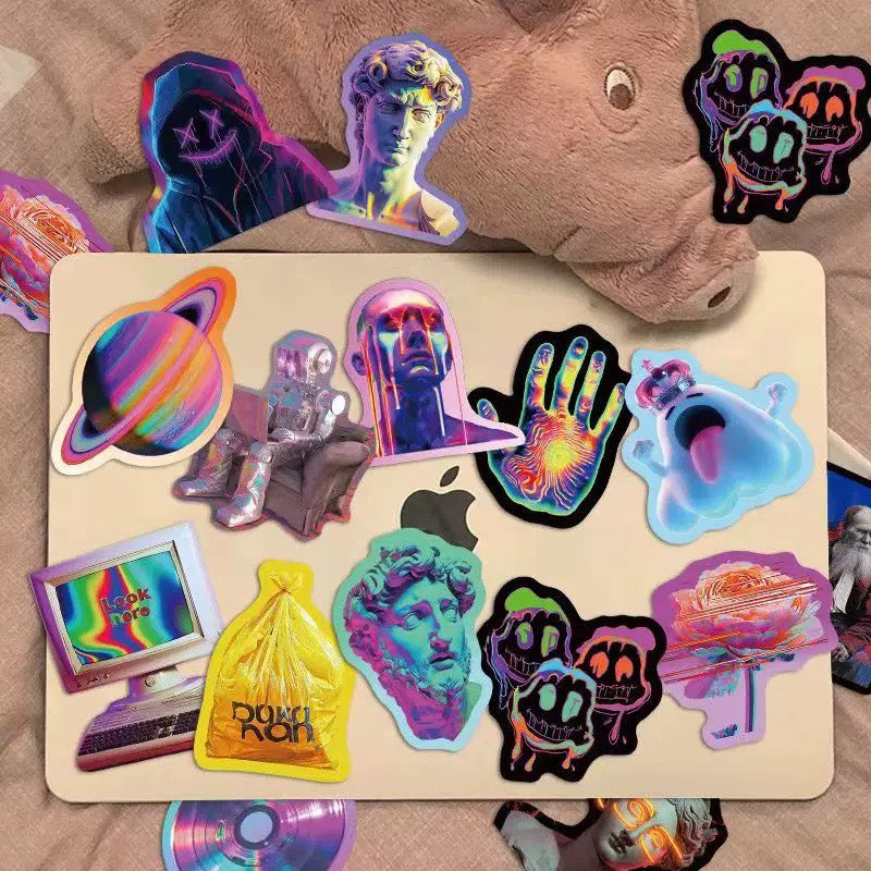 Cyberpunk Neon Aesthetic Sticker Pack (50pcs)