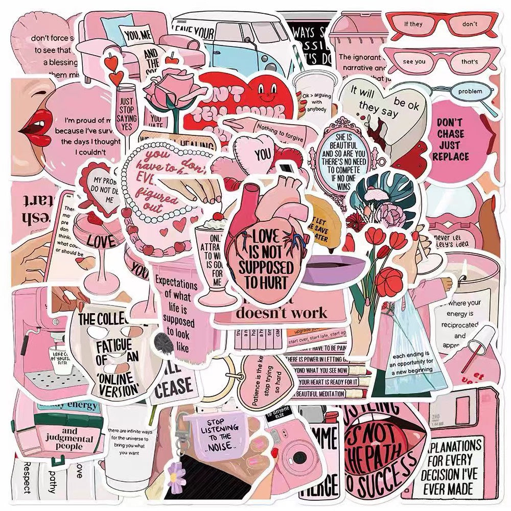 Motivational Quote Aesthetic Sticker Pack (50pcs)