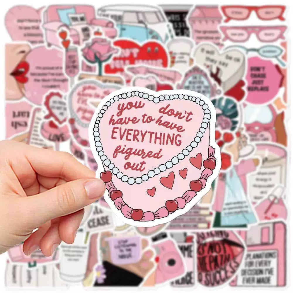Motivational Quote Aesthetic Sticker Pack (50pcs)