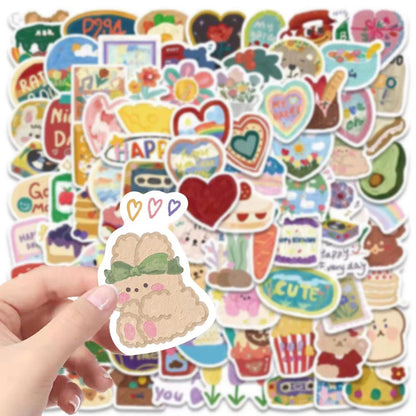 Korean Aesthetic Watercolor Sticker Pack (90pcs)