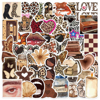Leopard Aesthetic Girl Sticker Pack (50pcs)
