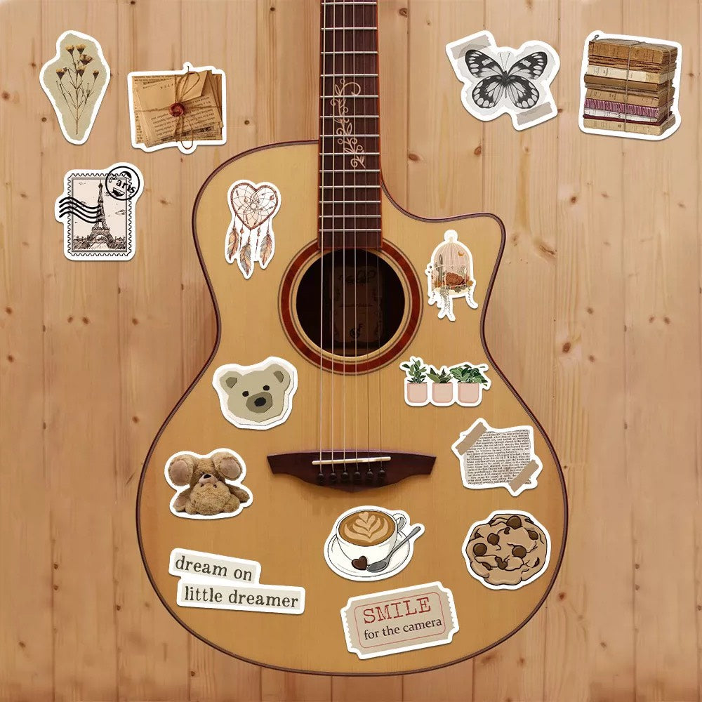 Brown Vintage Aesthetic Sticker Pack (60pcs)