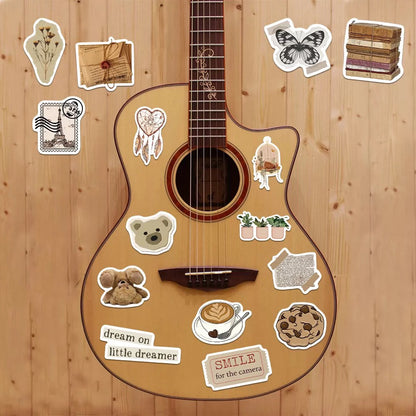 Brown Vintage Aesthetic Sticker Pack (60pcs)