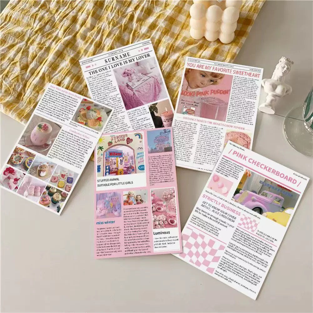 Pink Aesthetic Designed Wall Card Set (10pcs)